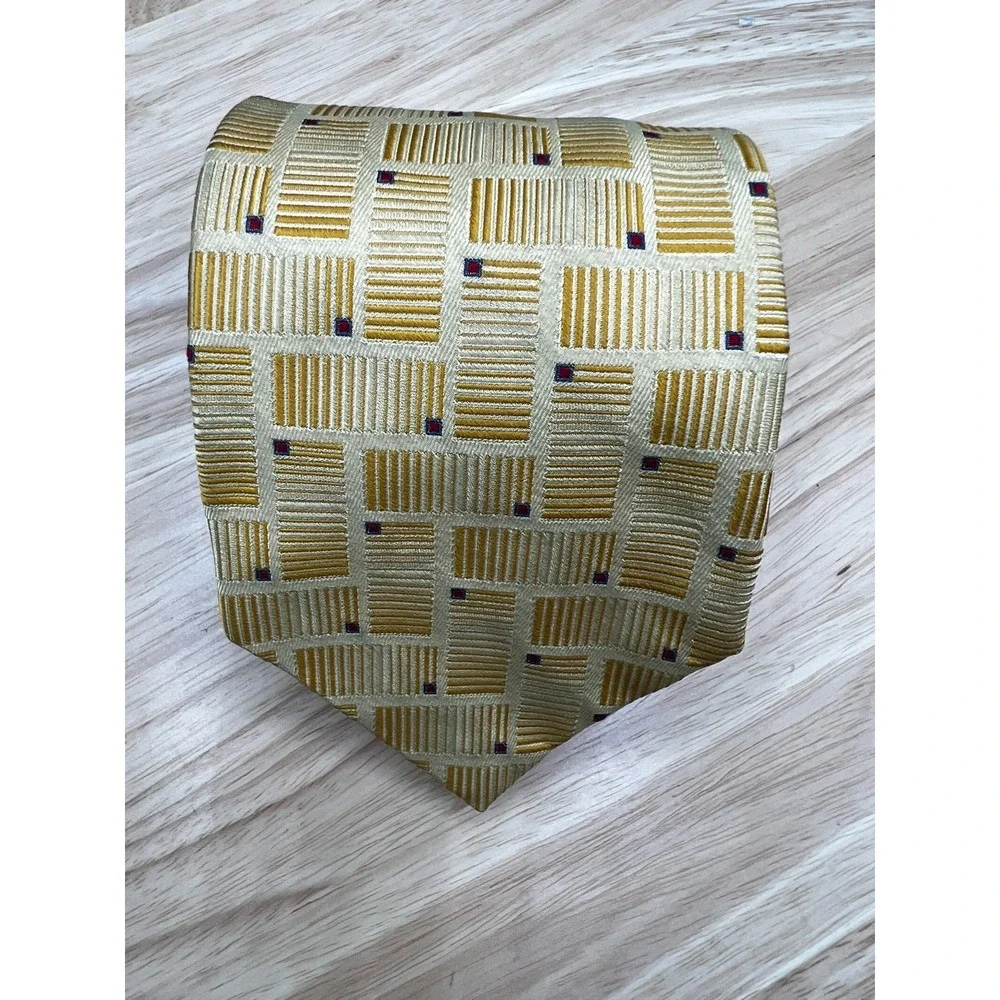 Jos A‎ Bank Signature Collection Tie Mens Silk Geometric Italy L:61